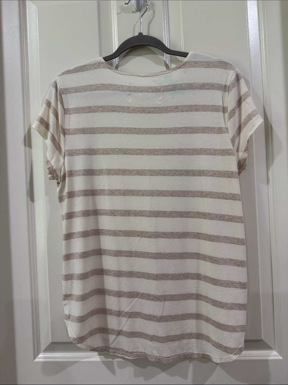 Cupio Cream & Taupe Striped Short-Sleeve Tee - Picture 2 of 6